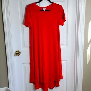 Women's LLR Carly High Low Swing Dress XS Red front pocket